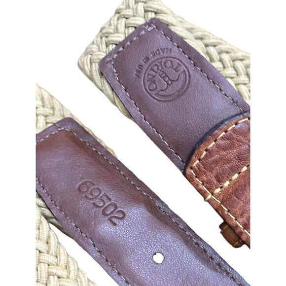 Torino Leather Co. Men's Italian Woven Multi Cotton Elastic Khaki Belt - Picture 6 of 6